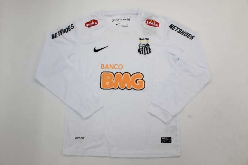 Kids Santos 2011/12 Home Long Sleeve Soccer Jersey And Shorts