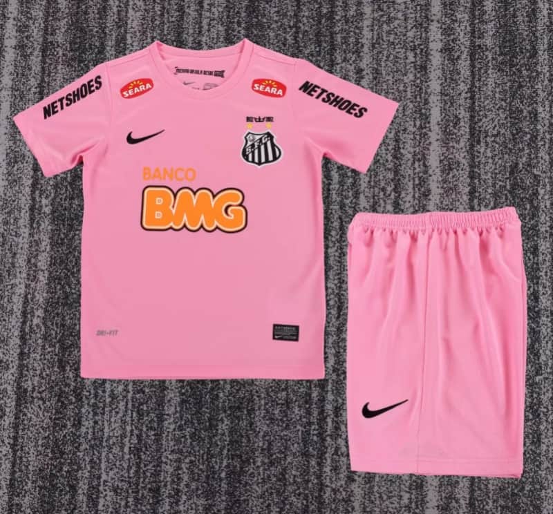 Kids Santos 2012/13 Pink Soccer Jersey And Shorts