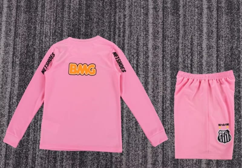 Kids Santos 2012/13 Pink Long Sleeve Soccer Jersey And Shorts