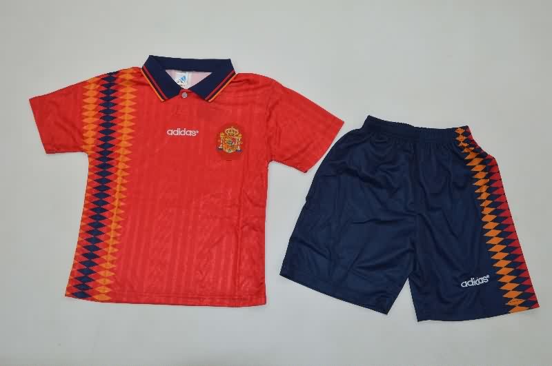 Kids Spain 1994 Home Soccer Jersey And Shorts Kids Spain 1994 Home Soccer Jersey And Shorts