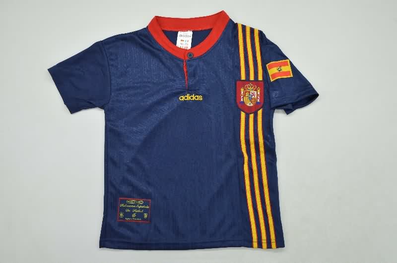 Kids Spain 1996 Away Soccer Jersey And Shorts