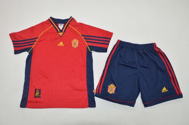 Kids Spain 1998 Home Soccer Jersey And Shorts Kids Spain 1998 Home Soccer Jersey And Shorts