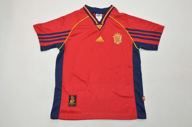 Kids Spain 1998 Home Soccer Jersey And Shorts