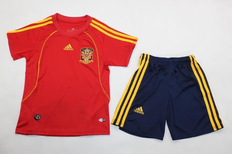 Kids Spain 2008 Home Soccer Jersey And Shorts