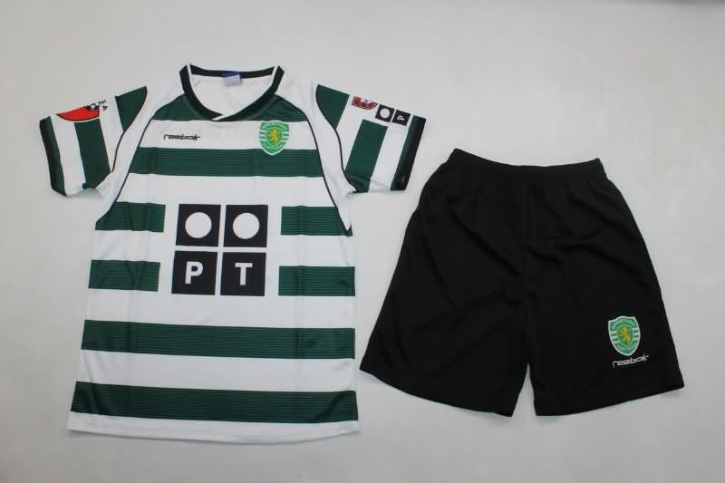 Kids Sporting Lisbon 2002/03 Home Soccer Jersey And Shorts Kids Sporting Lisbon 2002/03 Home Soccer Jersey And Shorts
