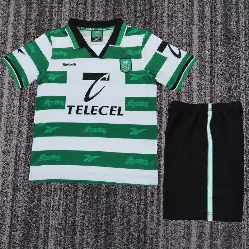 Kids Sporting Lisbon 1999/00 Home Soccer Jersey And Shorts Kids Sporting Lisbon 1999/00 Home Soccer Jersey And Shorts